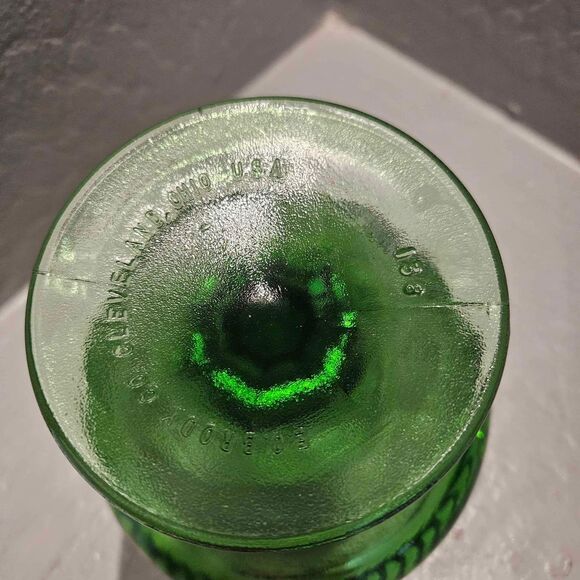 6" E O Brody Green Swirled Glass Candy Dish 6" - Picture 3 of 5